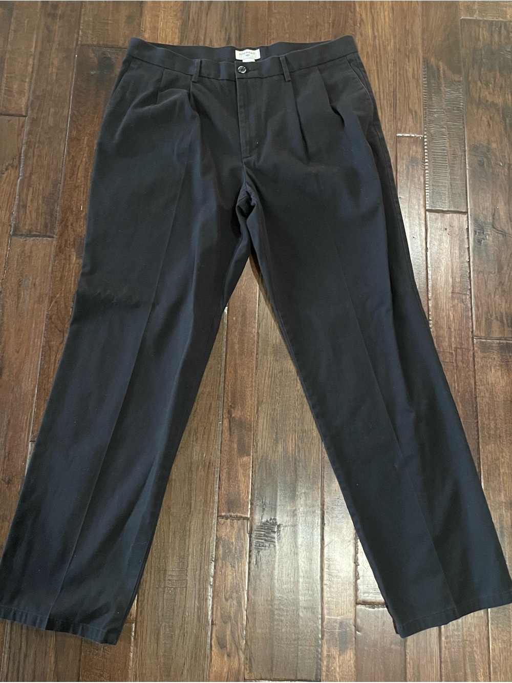 Dockers Men's Black Pleated Dress Pants - Tailored Straight Leg